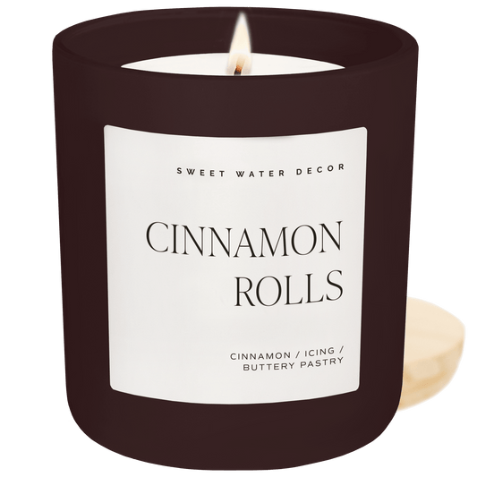 Cinnamon Rolls Soy Candle - Brown Matte Jar - 15 oz in - Candles photo
