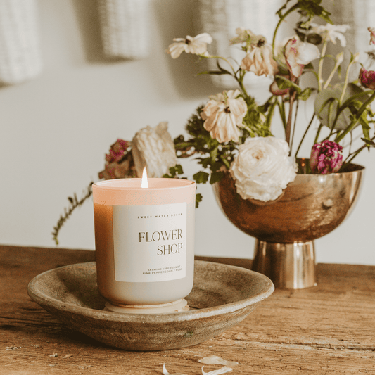 Flower Shop Soy Candle - Tan Matte Jar - 15 oz in - Candles photo