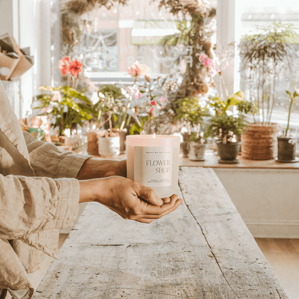 Flower Shop Soy Candle - Tan Matte Jar - 15 oz in - Candles photo