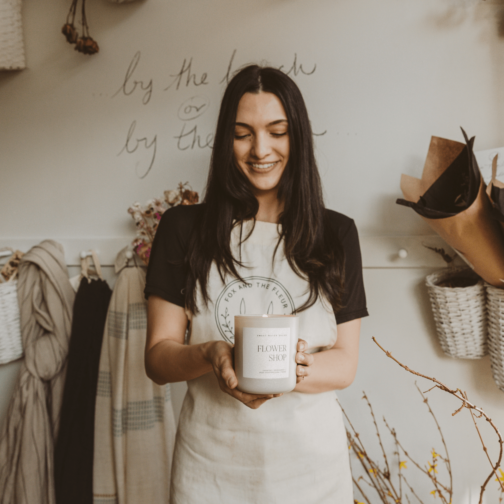Flower Shop Soy Candle - Tan Matte Jar - 15 oz in - Candles photo
