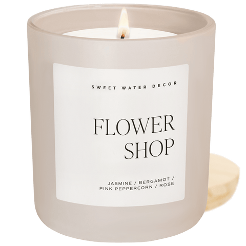 Flower Shop Soy Candle - Tan Matte Jar - 15 oz in - Candles photo