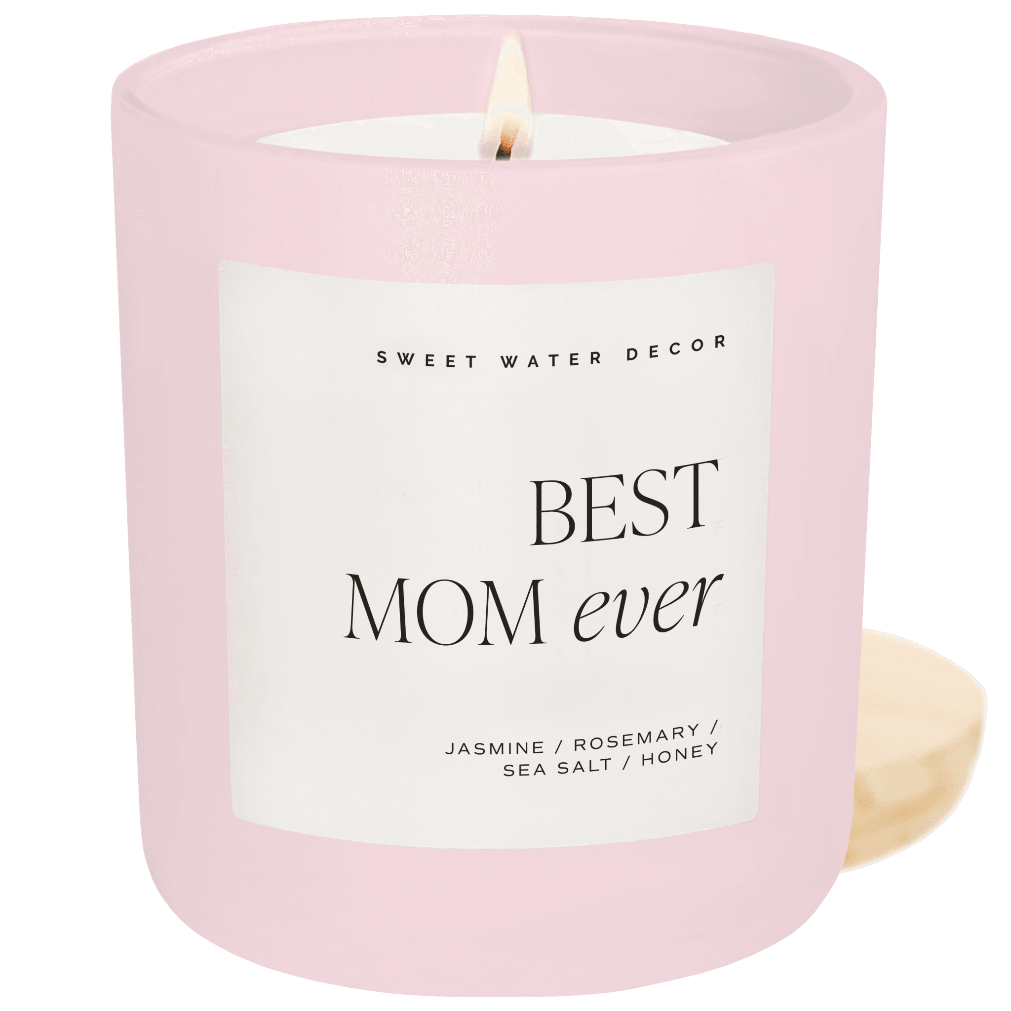 Best Mom Ever Soy Candle - Pink Matte Jar - 15 oz (Wildflowers and Salt)