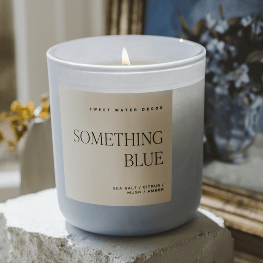 Something Blue Soy Candle - Blue Matte Jar - 15 oz (Salt and Sea) in - Candles photo