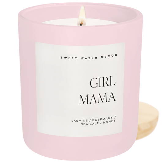 Girl Mama Soy Candle - Pink Matte Jar - 15 oz in - Candles photo