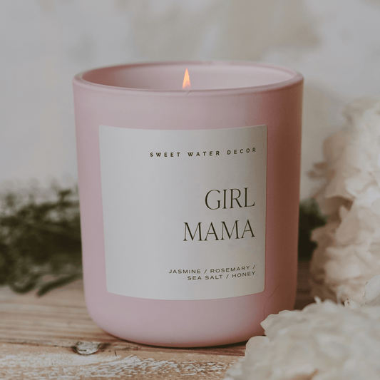 Girl Mama Soy Candle - Pink Matte Jar - 15 oz in - Candles photo