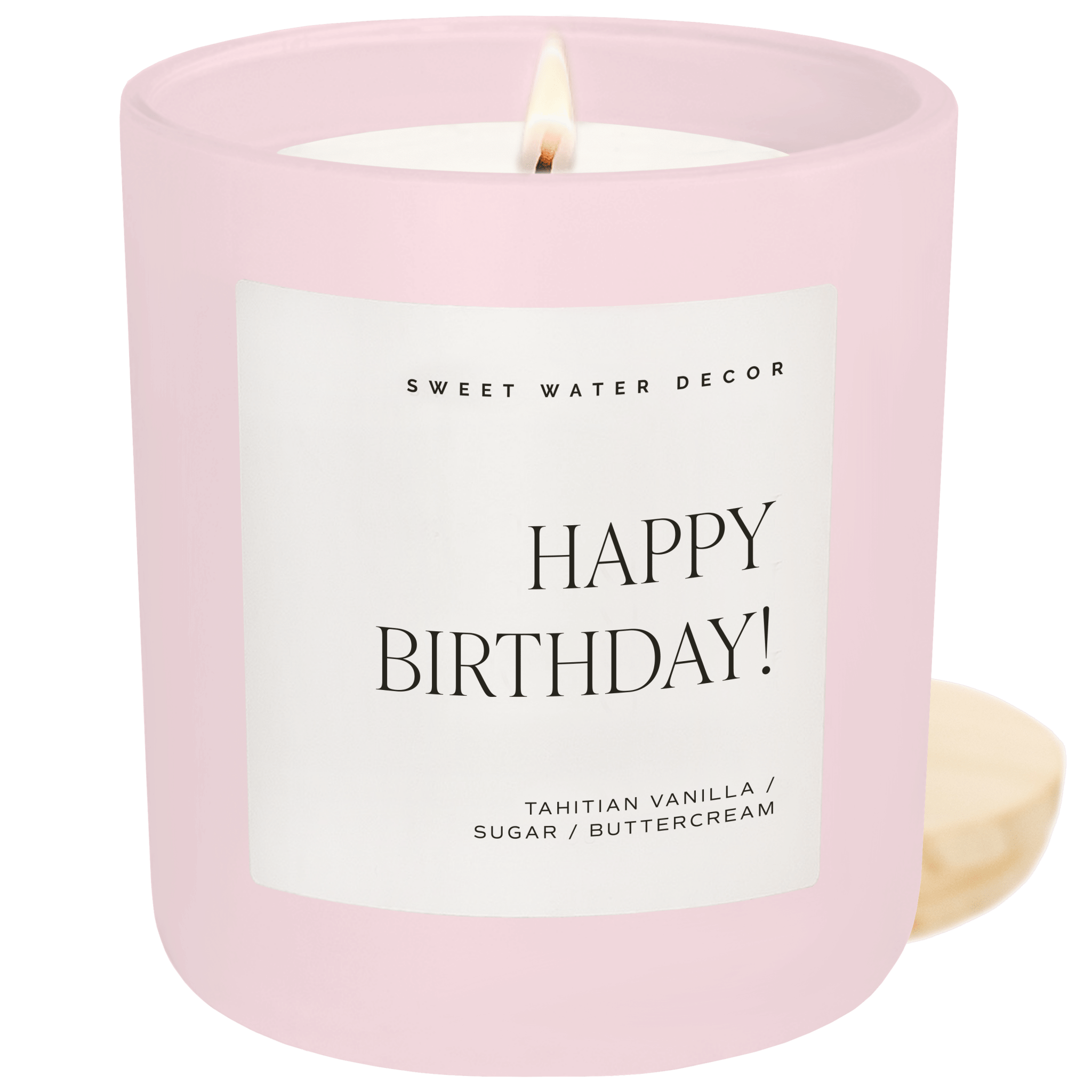 Happy Birthday Soy Candle - Pink Matte Jar - 15 oz in - Candles photo