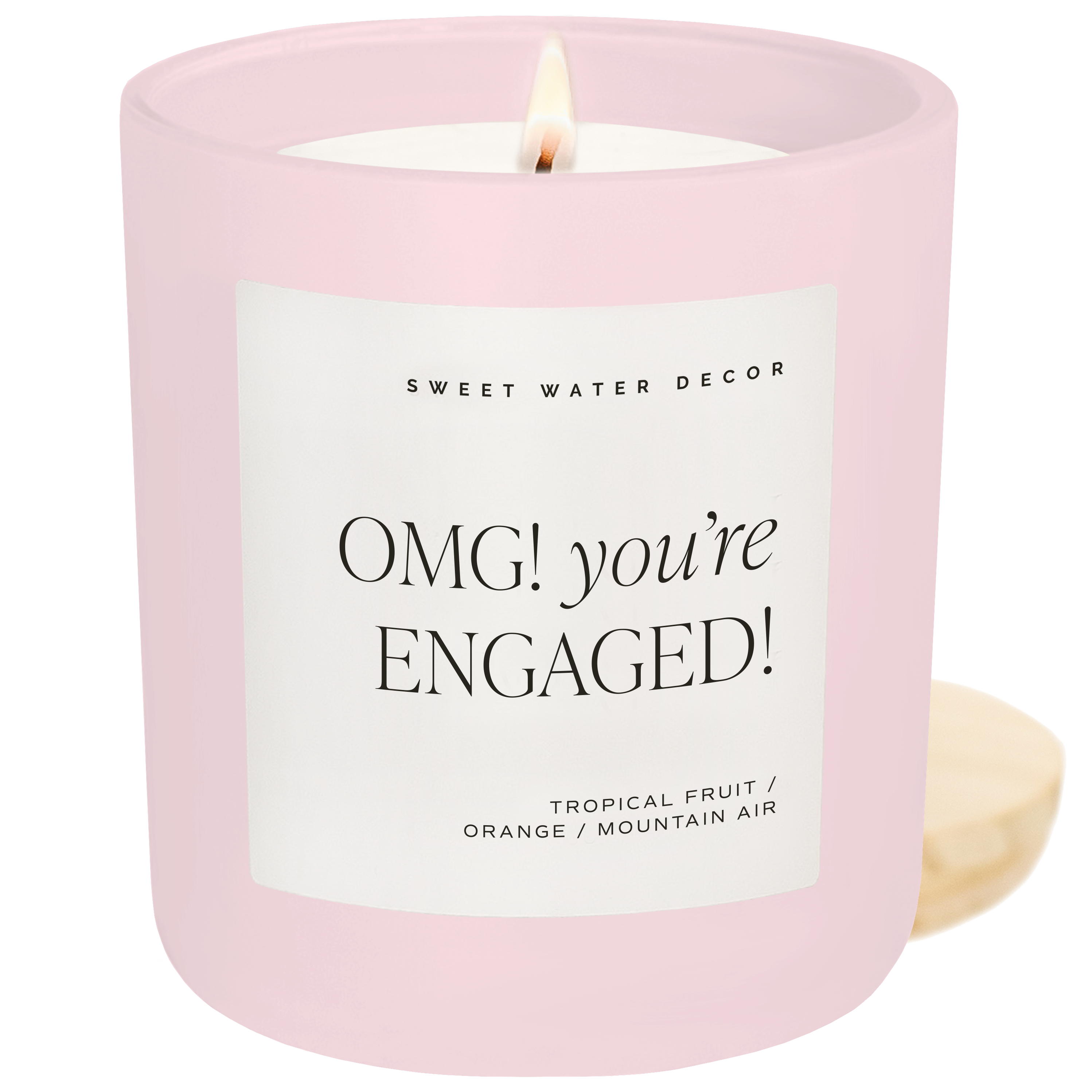 Omg! You're Engaged! Soy Candle - Pink Matte Jar - 15 oz in - Candles photo