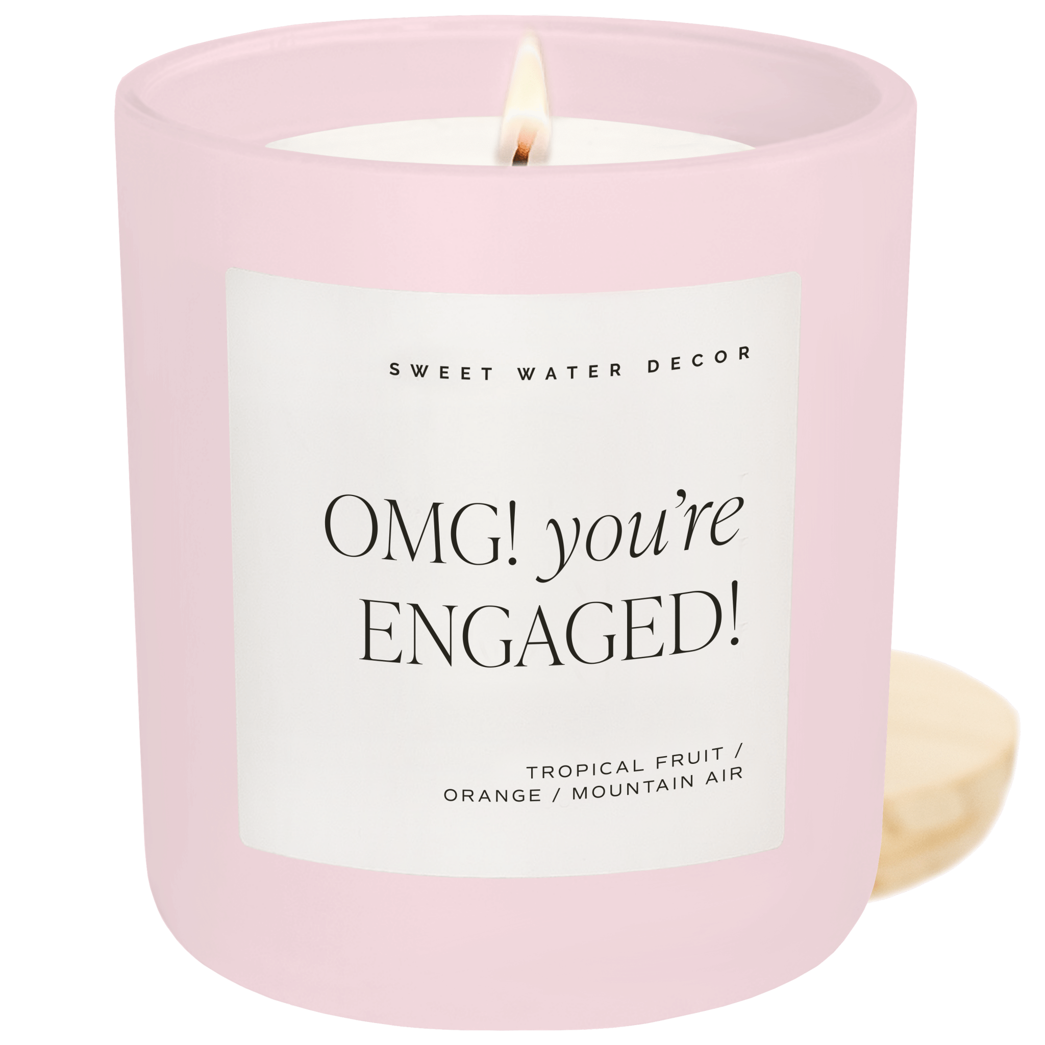 Omg! You're Engaged! Soy Candle - Pink Matte Jar - 15 oz in - Candles photo