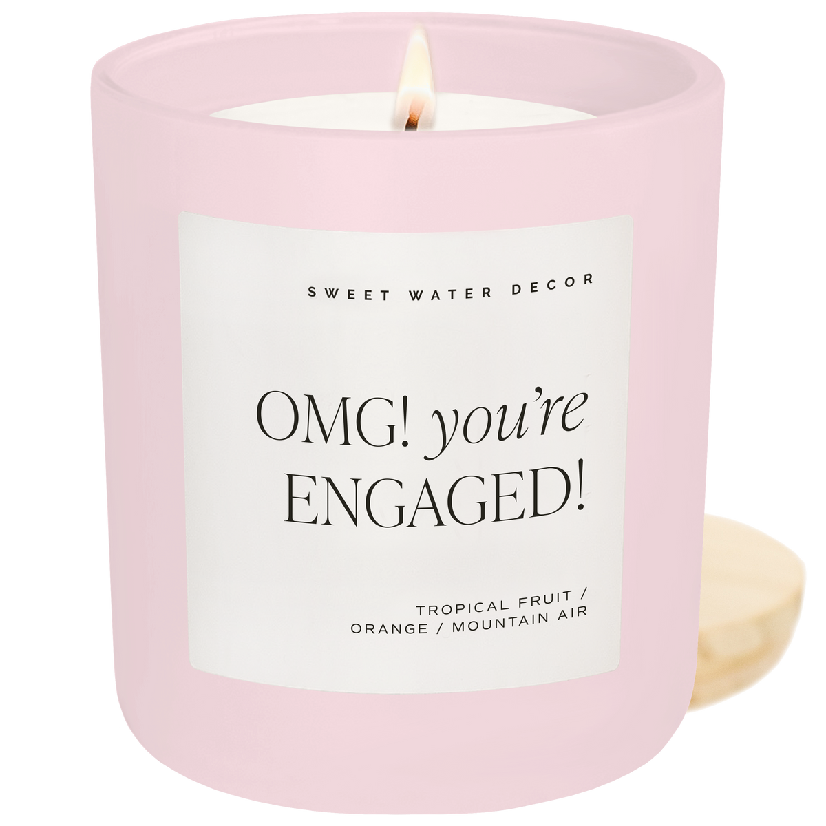 Omg! You're Engaged! Soy Candle - Pink Matte Jar - 15 oz in - Candles photo