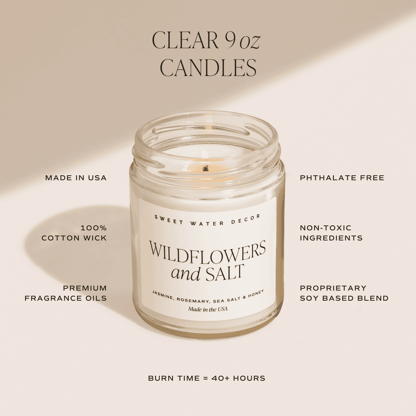 Fall Leaves Soy Candle - Clear Jar - 9 oz