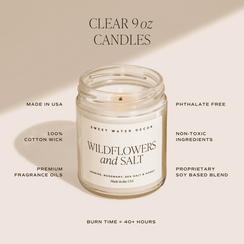 Coastal Lemon Soy Candle - Clear Jar - 9 oz