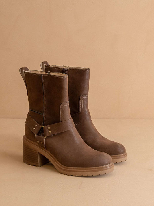 The Clyde | Coffee Moto Inspired Ankle Boot in - BOOTS & BOOTIES photo