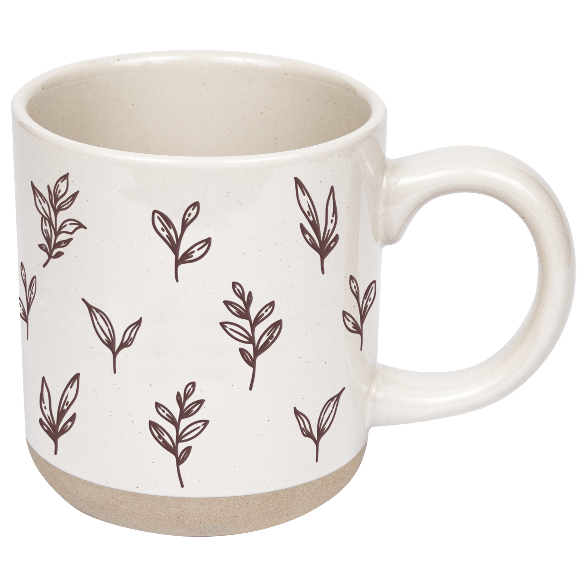 Brown Leaves 14oz. Stoneware Coffee Mug - SwagglyLife Home & Fashion