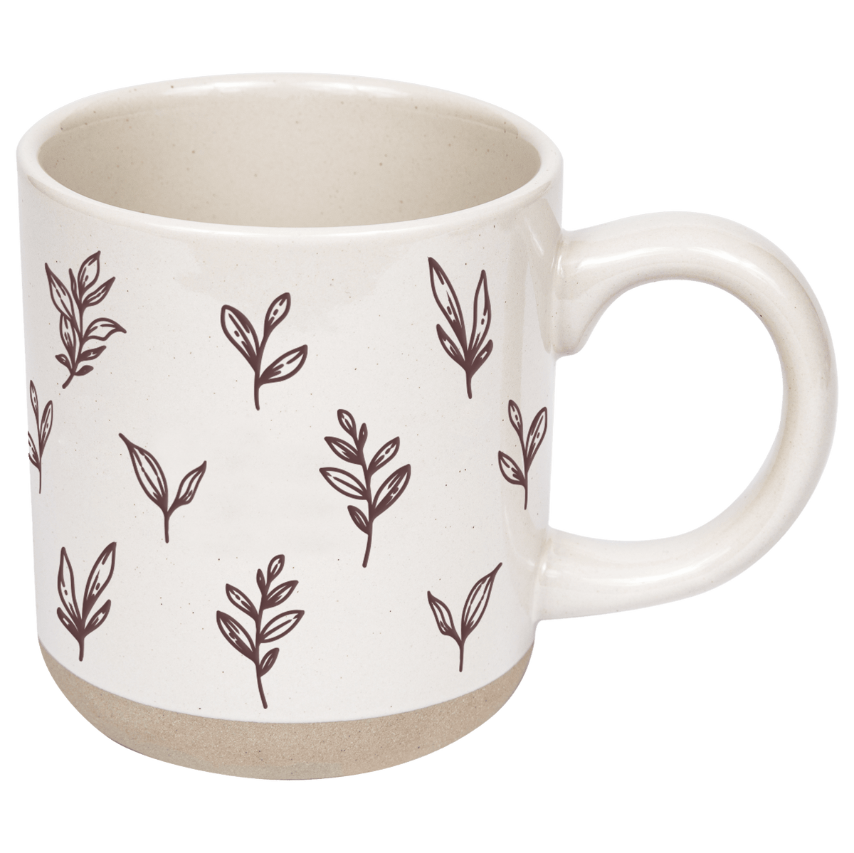 Brown Leaves 14oz. Stoneware Coffee Mug - SwagglyLife Home & Fashion