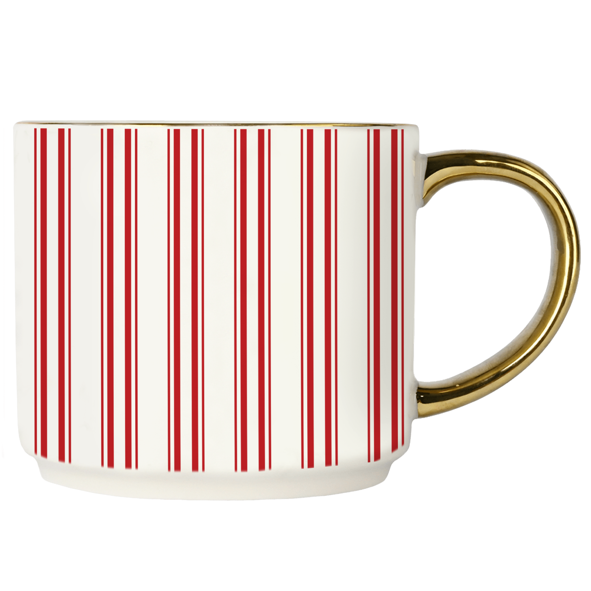 Red Stripe 14oz. Gold Handle Coffee Mug - SwagglyLife Home & Fashion