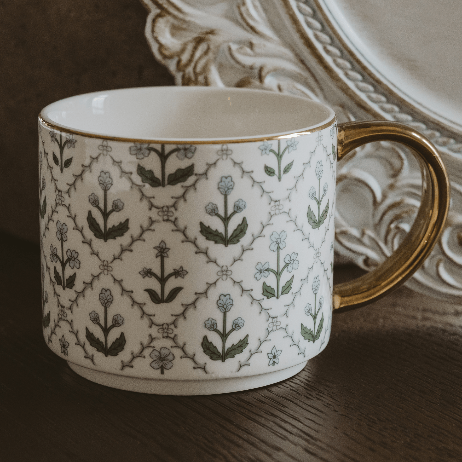 Floral Quilt 14oz. Coffee Mug in - Coffee Mugs photo