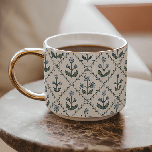 Floral Quilt 14oz. Coffee Mug in - Coffee Mugs photo