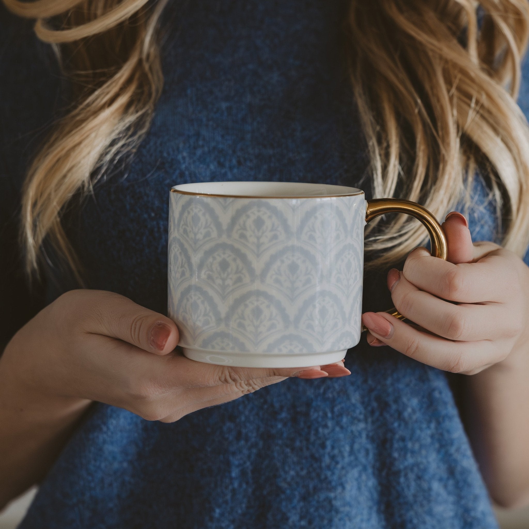 Blue Fan Quilt 14oz. Coffee Mug in - Coffee Mugs photo