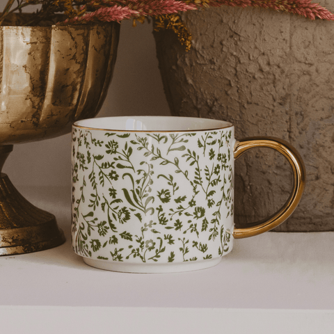 Green Ditsy Floral 14oz. Coffee Mug in - Coffee Mugs photo