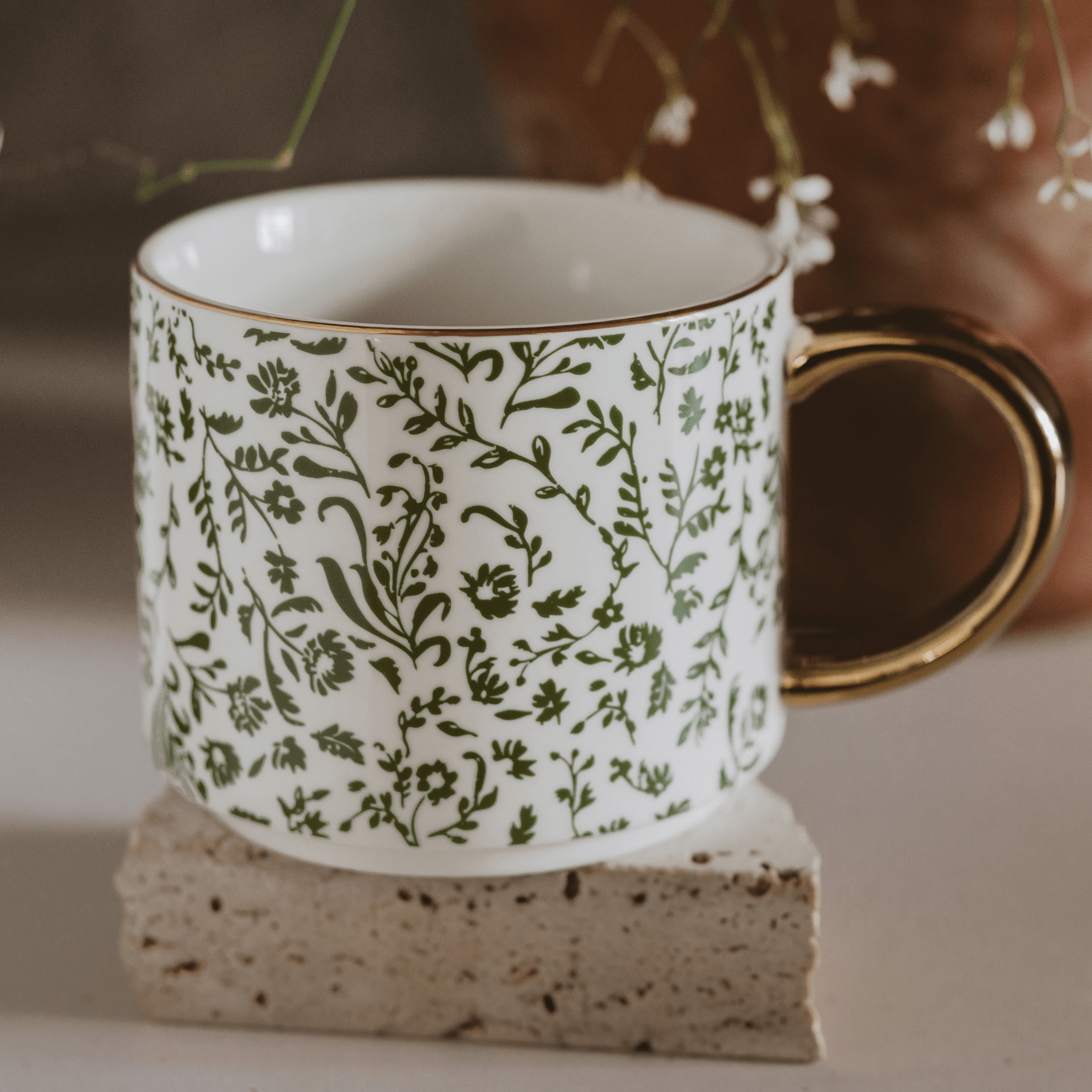 Green Ditsy Floral 14oz. Coffee Mug in - Coffee Mugs photo