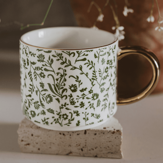 Green Ditsy Floral 14oz. Coffee Mug in - Coffee Mugs photo