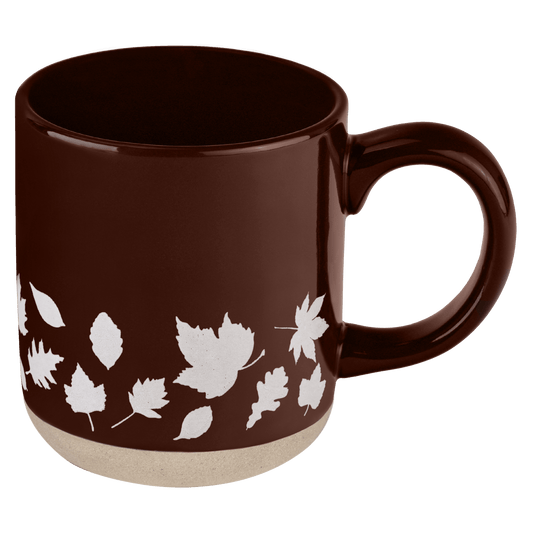 Brown Leaves 14 oz Stoneware Coffee Mug -