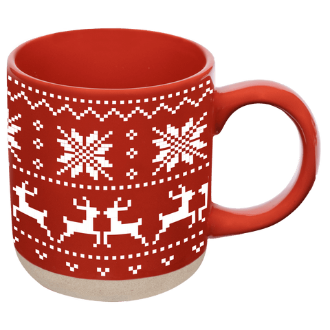 Red Fair Isle Sweater 14 oz Stoneware Coffee Mug