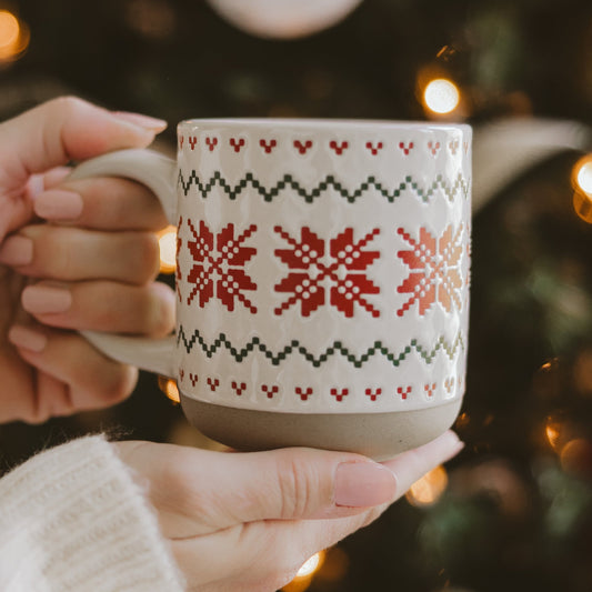 Fair Isle Sweater 14 oz Stoneware Coffee Mug -
