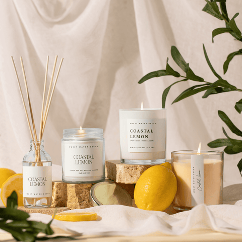 Sweet Water Decor Coastal Lemon Clear Reed Diffuser in - Reed Diffusers photo