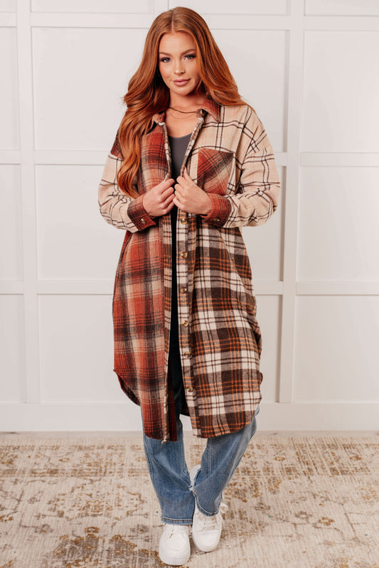 Cabin Fever Flannel Plaid Oversized Shacket in - Layers photo