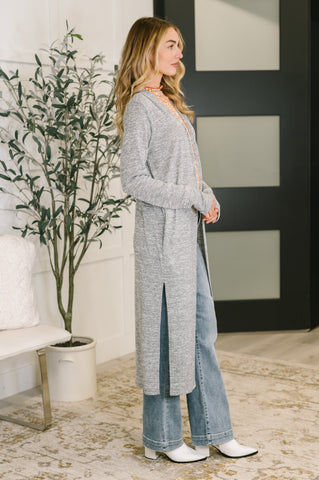 Call Me Wonderful Longline Cardigan in Grey in - Womens photo