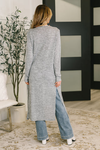 Call Me Wonderful Longline Cardigan in Grey in - Womens photo