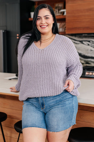 Captured My Interest Chunky V-Neck Sweater in - Tops photo
