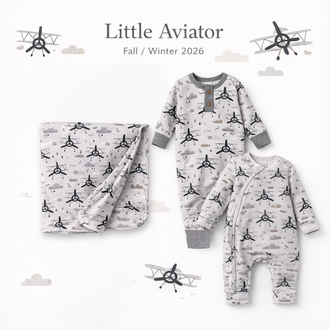 Airplane Zipper Romper -  Bamboo Baby Footie Outfit