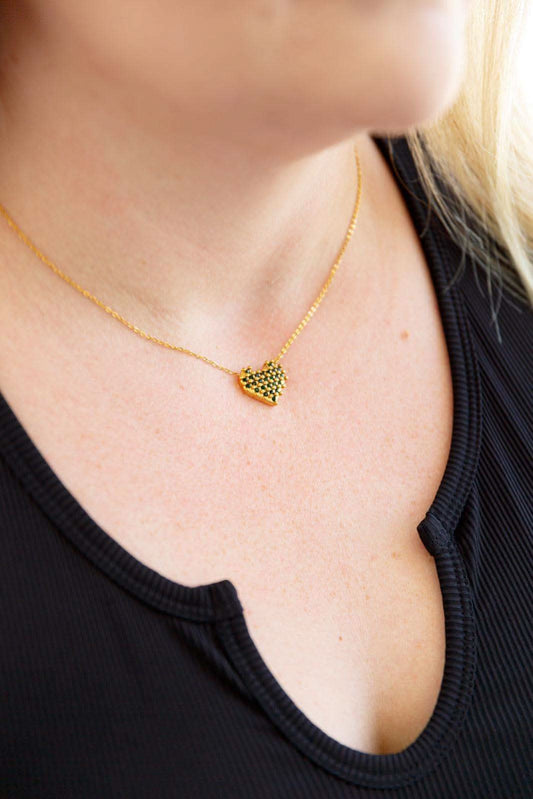 Checkered Heart Necklace in - Accessories photo