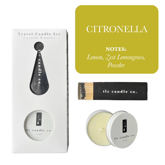 Travel Candle with Matches - Citronella in - Soy Candle photo