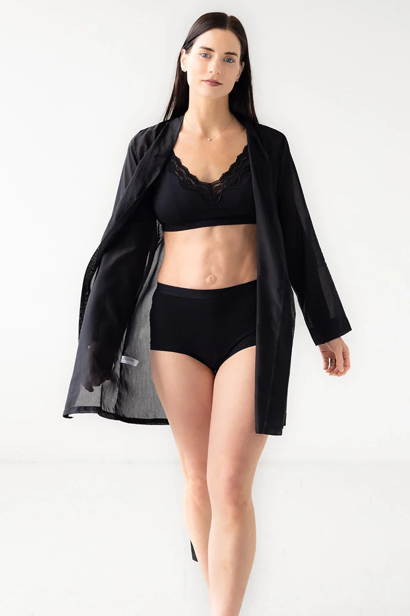 Salua Highwaisted Panty with Elastic Edge in Black - PANTY photo