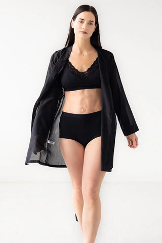 Salua Highwaisted Panty with Elastic Edge in Black - PANTY photo