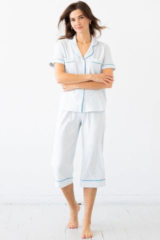 Classic Luxury Capri Pajamas in Brushed Pima Cotton in - PAJAMAS photo