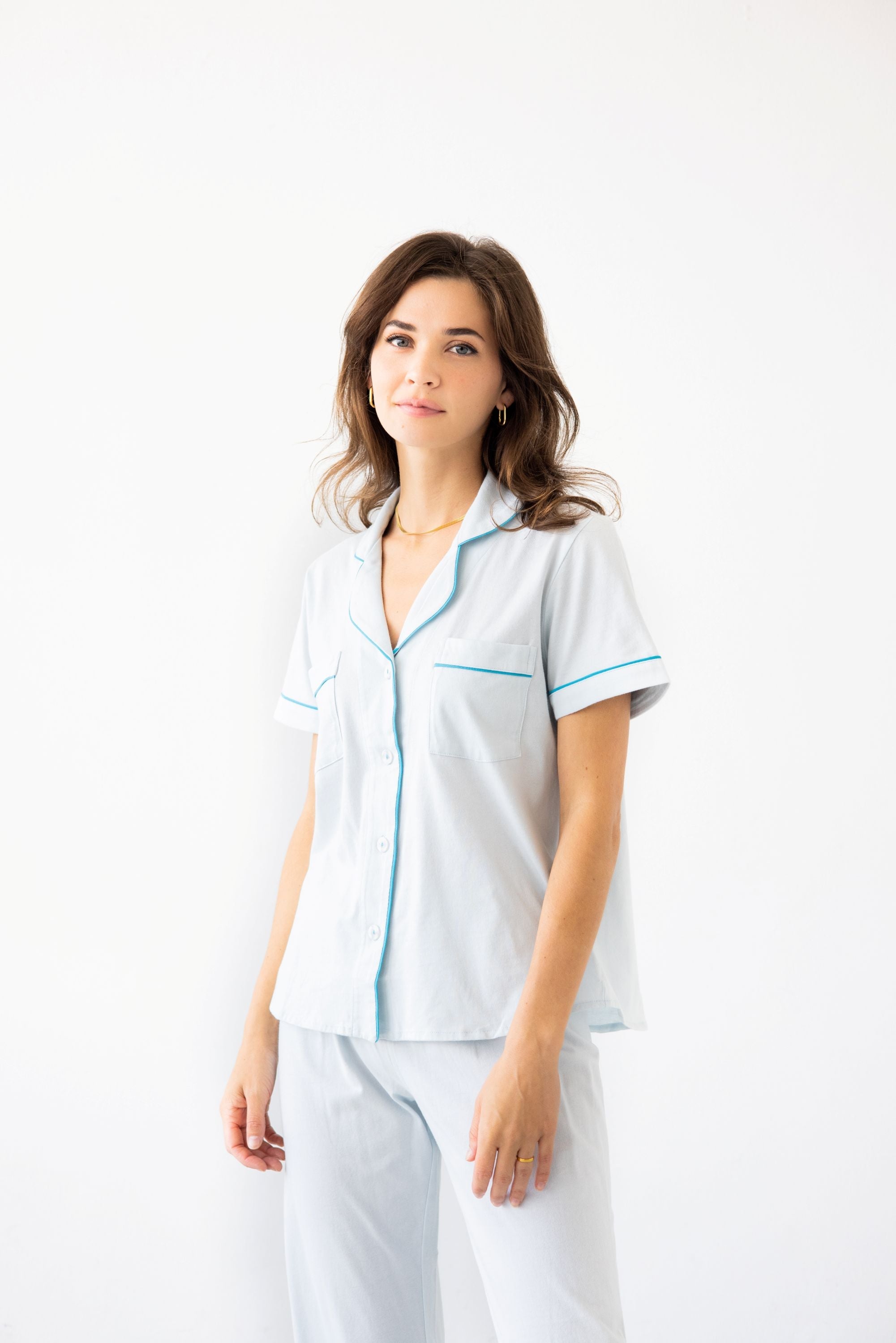 Classic Luxury Capri Pajamas in Brushed Pima Cotton in - PAJAMAS photo