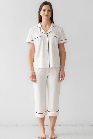 Classic Luxury Capri Pajamas in Brushed Pima Cotton in - PAJAMAS photo