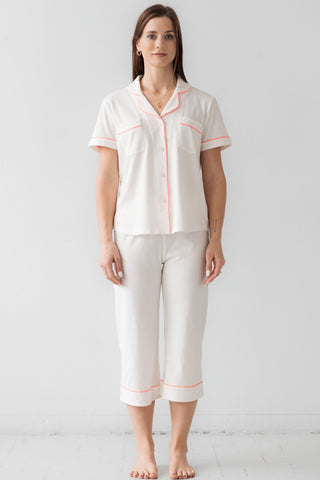 Classic Luxury Capri Pajamas in Brushed Pima Cotton in - PAJAMAS photo