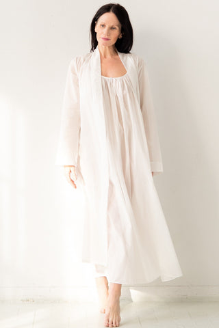 Salua Lingerie Classic Long Sheer Cotton-Silk Robe in - ROBES photo