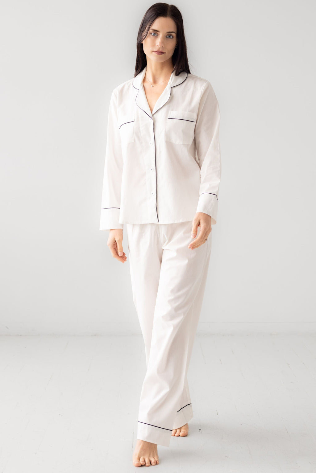 Classic Woven Cotton Pajama Set in - PAJAMAS photo