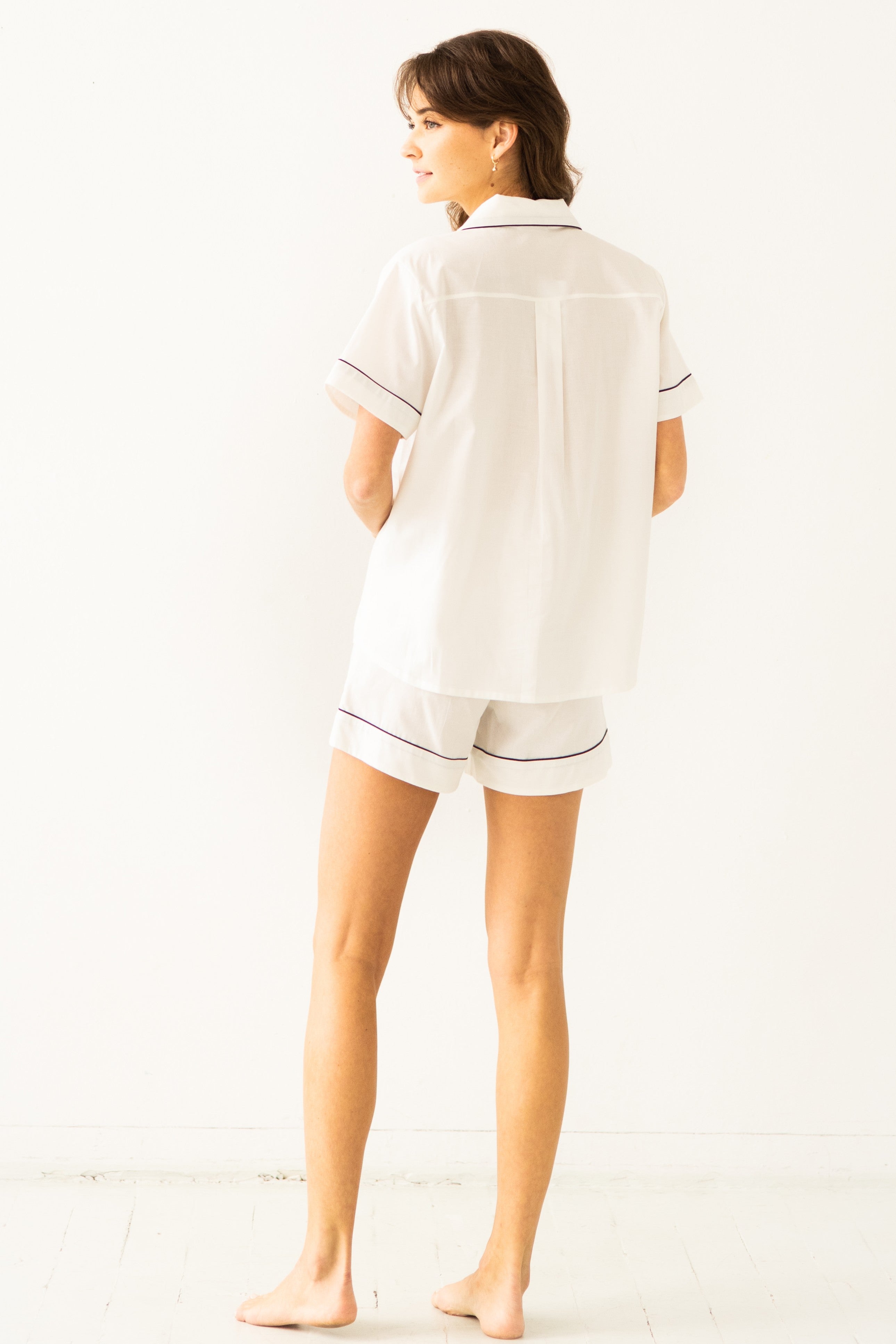 SALUA Classic Shorties Pajamas in Woven Cotton in - PAJAMAS photo