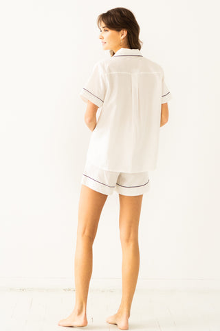 SALUA Classic Shorties Pajamas in Woven Cotton in - PAJAMAS photo