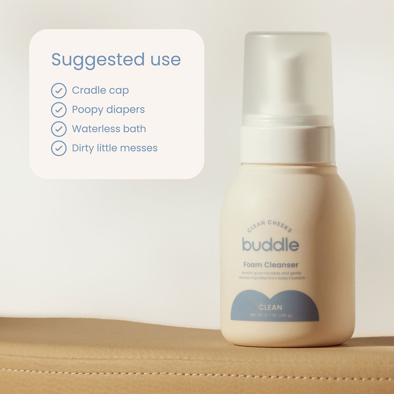Buddle Clean Cheeks in - Diaper Rash Treatment, Foam Cleanser photo