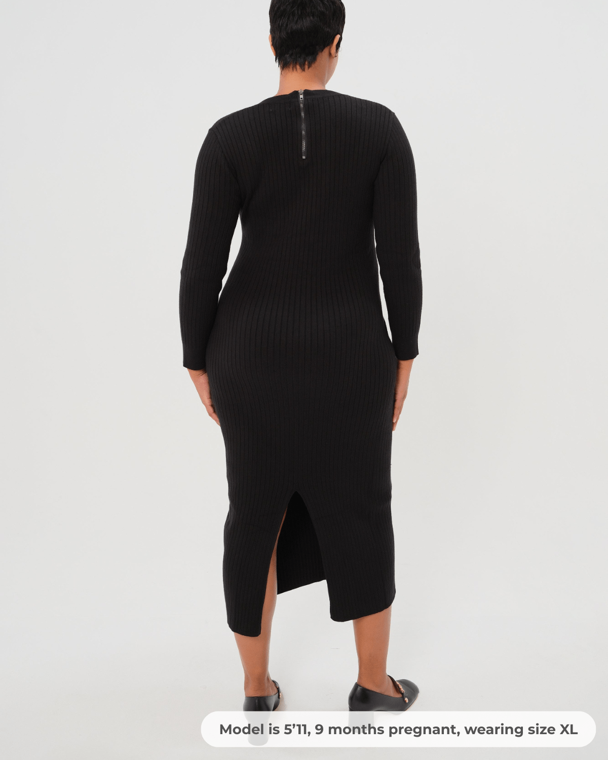 Full Body Ribbed Maternity & Nursing Midi Sweater Dress in - Women's Maternity and Nursing Dress photo