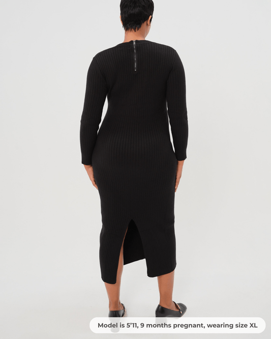 Full Body Ribbed Maternity & Nursing Midi Sweater Dress in - Women's Maternity and Nursing Dress photo