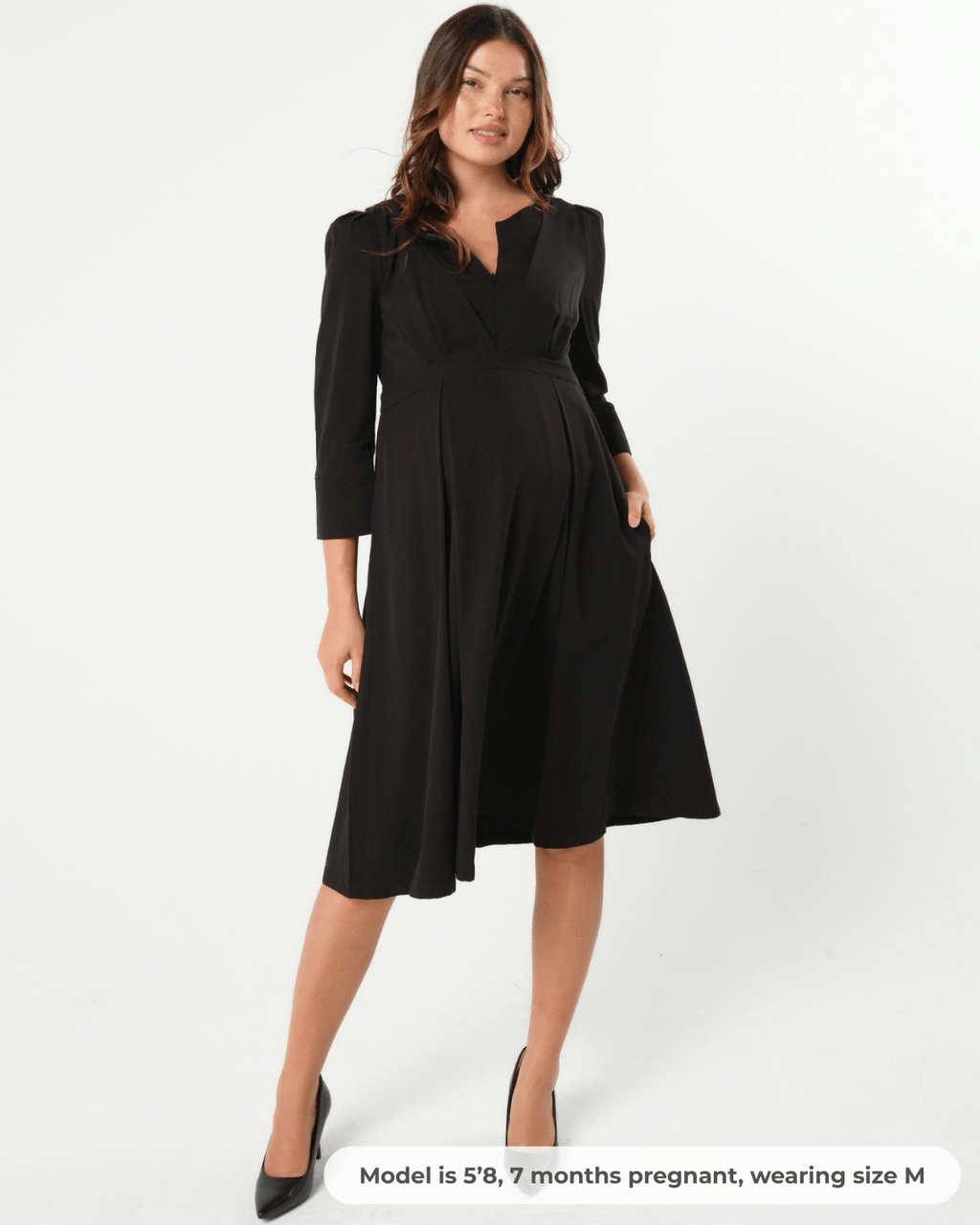 Sarah Empire Maternity & Nursing Dress in TENCEL (Regular & Petite) in - Women's Maternity Dress photo